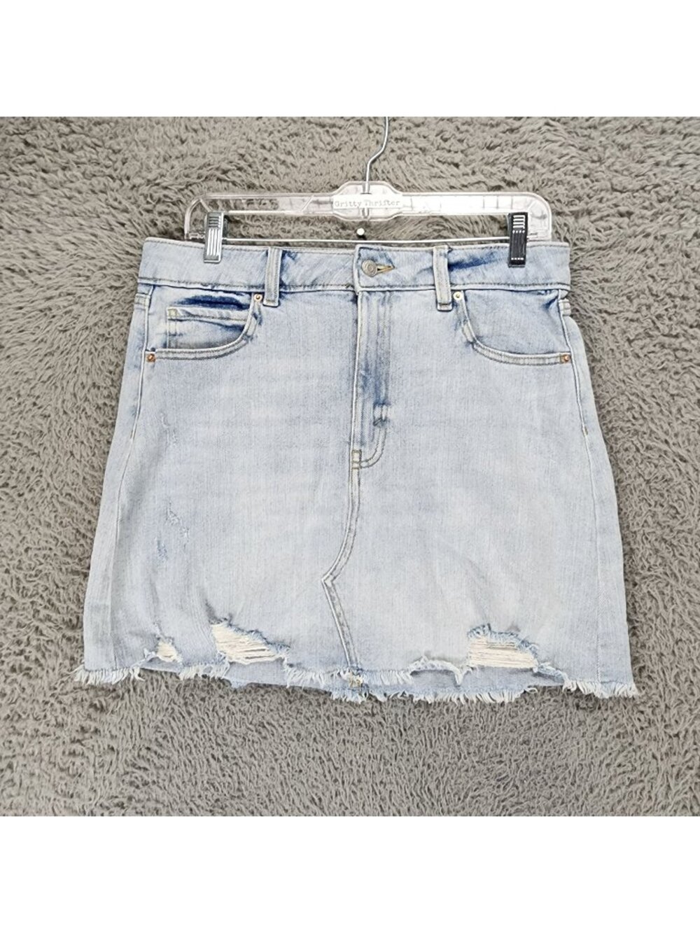 Wild Fable Skirt Womens 10 Blue Stretch Distressed Denim Mini